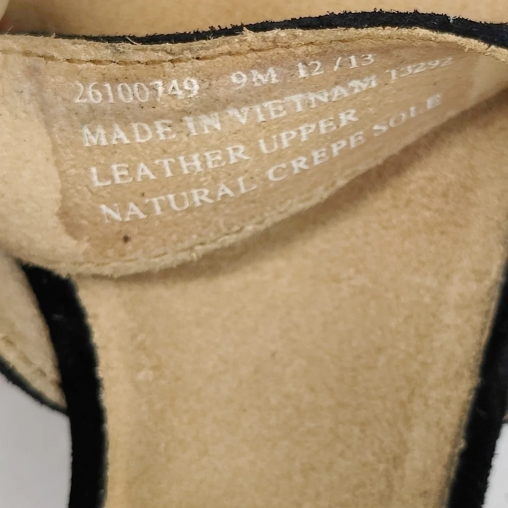 CLARK'S ORGINALS  Ankle Strap Natural Crepe Heels Women's Leather Wedges Size 9M
